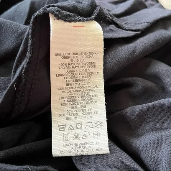 Woman’s Free People Black Smocked Mini Dress with Bishop Sleeves - Picture 10 of 10